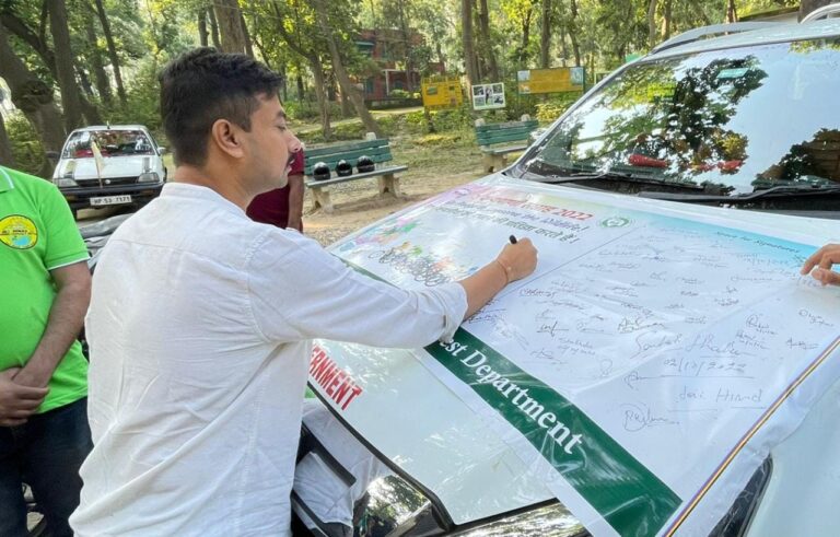 प्रदेश में वन्यप्राणी सरंक्षण का संदेश देने निकली वन विभाग की बाइक रैली, पहुंची सिंबलबाडा