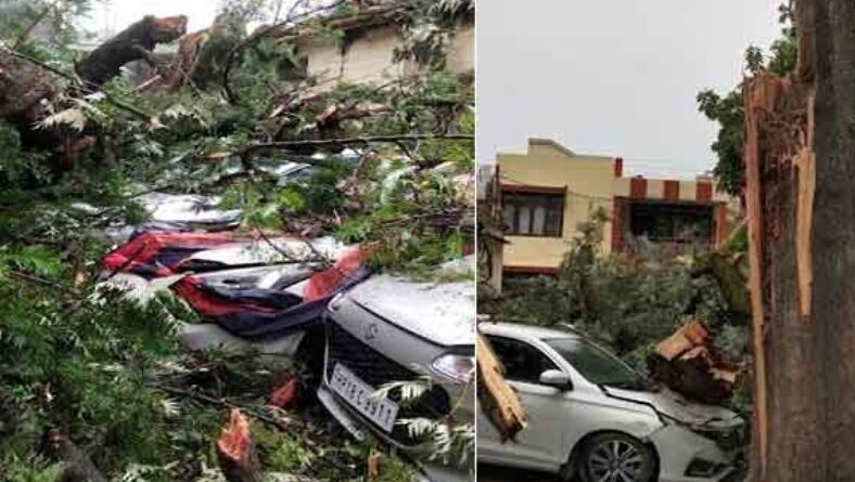 मंगलवार तूफान ने पहुंचाया 7 वाहनों को भारी नुकसान…