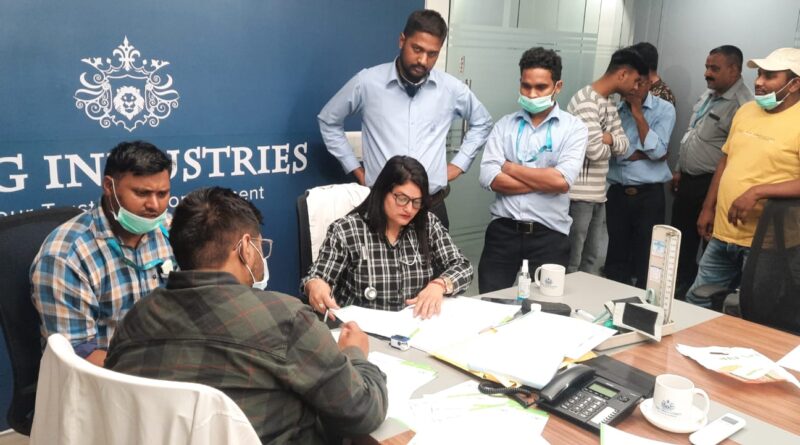 के ए जी कंपनी में 133 लोगों का जांचा स्वास्थ्य 