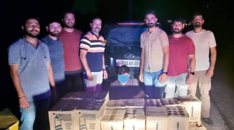 शराब की तस्करी करते हुए हरियाणा का 25 वर्षीय यूवक गिरफ्तार, 