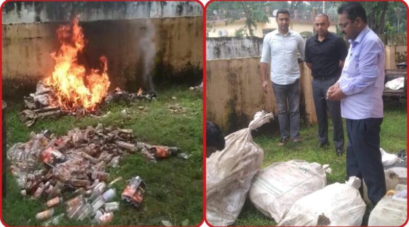 लाखों एमएल शराब को किया पुलिस ने नष्ट… न्यायालय के आदेशों पर…