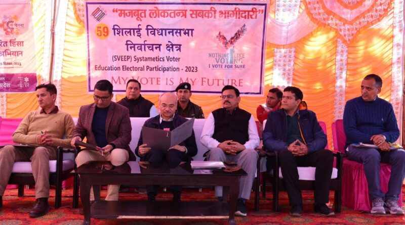 मुख्य निर्वाचन अधिकारी मनीष गर्ग ने शिलाई में मतदाता जागरूकता कार्यकर्म में बतौर मुख्य अतिथि भाग…