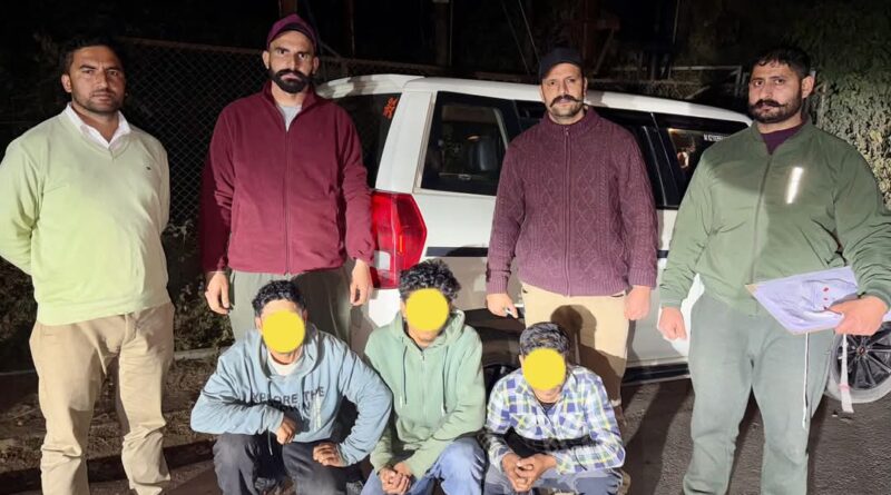 तीन युवाओं से 6.2 ग्राम हेरोइन (चिट्टा) जब्त, siu टीम दे किया गिरफ्तार….
